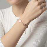 Clover Charm Bracelet - Rose Gold