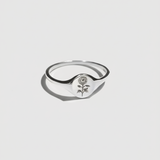 Minimal Sunflower Ring - Silver