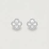 Clover Charm Earrings – Silver