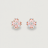 Clover Charm Earrings – Rose Gold
